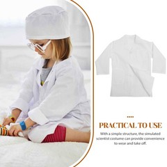 Kids Lab Coat for Kids White Durable Scientist Costume Comfortable and Simple