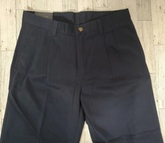 Chaps Uniform Pants Boys 20 Regular Navy Blue School Approved Pleated Twill