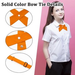 Bow Ties for Women Criss-Cross Tie Adjustable Pre Tied Bowtie Solid Orange