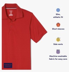 NEW w Tags X/S 4/5 French Toast Red Boy Uniform Shirt