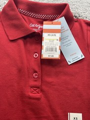 School Uniforms Boys Polo Shirts Cat & Jack New With Tags Red XS 4/5