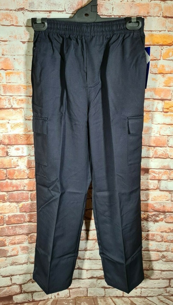 BNWT Boys Sz 10 LW Reid Navy Blue Elastic Waist Cargo Side Pocket School Pants