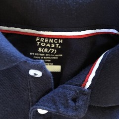 French Toast Boys Uniform Polo Shirt Small 6/7 Blue Long Sleeve Lot Of 2