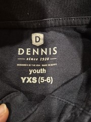 Dennis Uniform Youth Long Sleeve Polo Shirt Navy Blue YXS 5-6 School Uniform Top