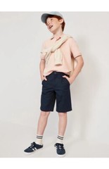 Old Navy Boys 20 Plus Blue Built-In Flex Twill Straight Uniform At Knee Shorts