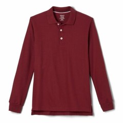 French Toast Boys Long Sleeve Pique Polo Burgundy Size XS (4/5) New/Sealed!