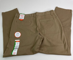 School Uniform Pants Husky 10 Straight Leg Beige Adjust Waist Stretch Reinforce