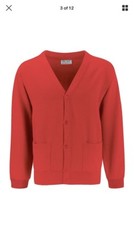 Red School Uniform Cardigan Sweatshirt Jumper with Pockets – Blue Max. Size 5-6