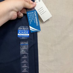 Nautica School Uniform Pants Boys Size 12 Husky Navy Adjustable Waist Stretch