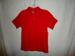 Wonder Nation Boys S M L XL School Uniform Polyester Cotton Red Polo Shirt (CP)