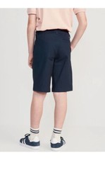 Old Navy Boys 20 Plus Blue Built-In Flex Twill Straight Uniform At Knee Shorts