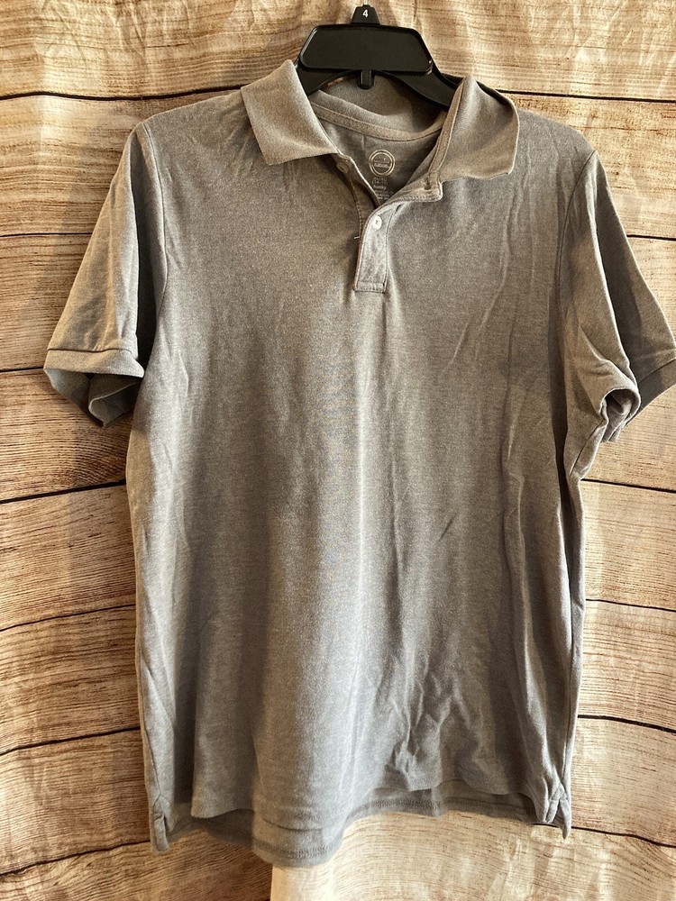 Wonder Nation Short sleeve gray polo shirt-14 Husky-School Uniform