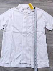 Lands End Shirt Kids Medium 10-12 Interlock School Uniform White Polo Boys Girls