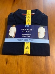 French Toast Polo Pique Short Sleeve School Uniform Boys Sz S 6/7 Navy Blue 2pk
