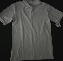 Boys Size L 14-16 POLO Shirt NAUTICA White Collared School Uniform Short Sleeve