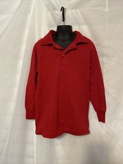 Jerzees Uniform Red Long Sleeve Top/Shirt Size Small Collared Boys Or Girls