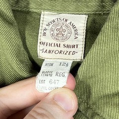 Vintage Boy Scouts Of America Shirt Boys 8 Green Official Uniform Sanforized