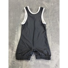 Elite Sports Black Kids Wresling Singlet with White Trim