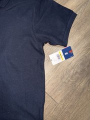 IZOD Boys Navy Piqué Polo Uniform Shirt Short Sleeve Size M Cotton Blend