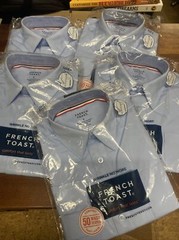 french toast Size 6 boys youth school shirt Light blue Dress Collar lot of 5