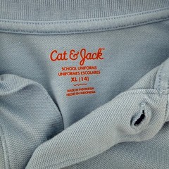 Cat and Jack Boys Light Blue Short Sleeve School Uniform Polo Shirt XL 14