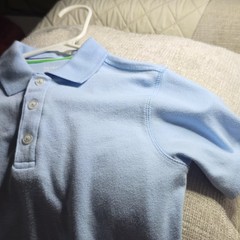 French Toast Boys Light Blue Polo Shirt Uniform S (6/7) RN 13706 Short Sleeve