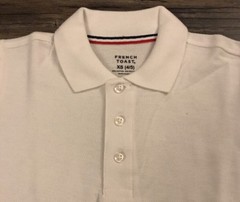 French Toast Boys’ Short Sleeve Pique Polo, White, XS (4/5)