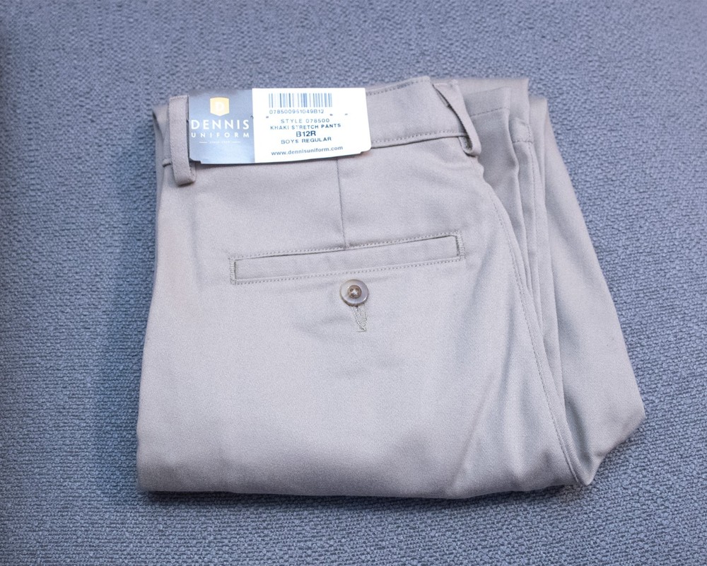 Dennis Uniform Boys Khaki Stretch Regular Pants B12R Style 078500