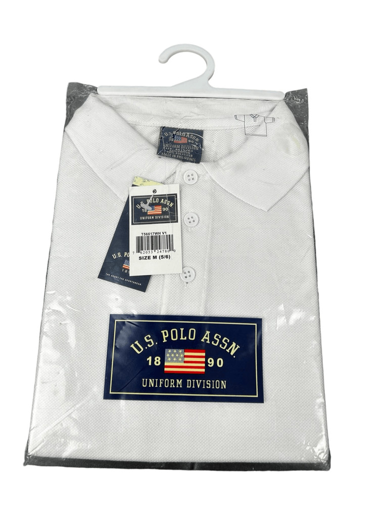 Boys U.S. Polo Brand Red – White – School Uniform Polo Shirt 5-6 NWT