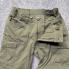Boy Scouts Of America Cargo Pants Youth 8 Green Switchback Convertible Unhemmed