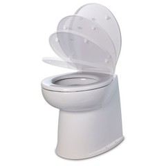 Jabsco 17″ Deluxe Flush Fresh Water Electric Toilet w/Soft Close Lid – 12V [5804