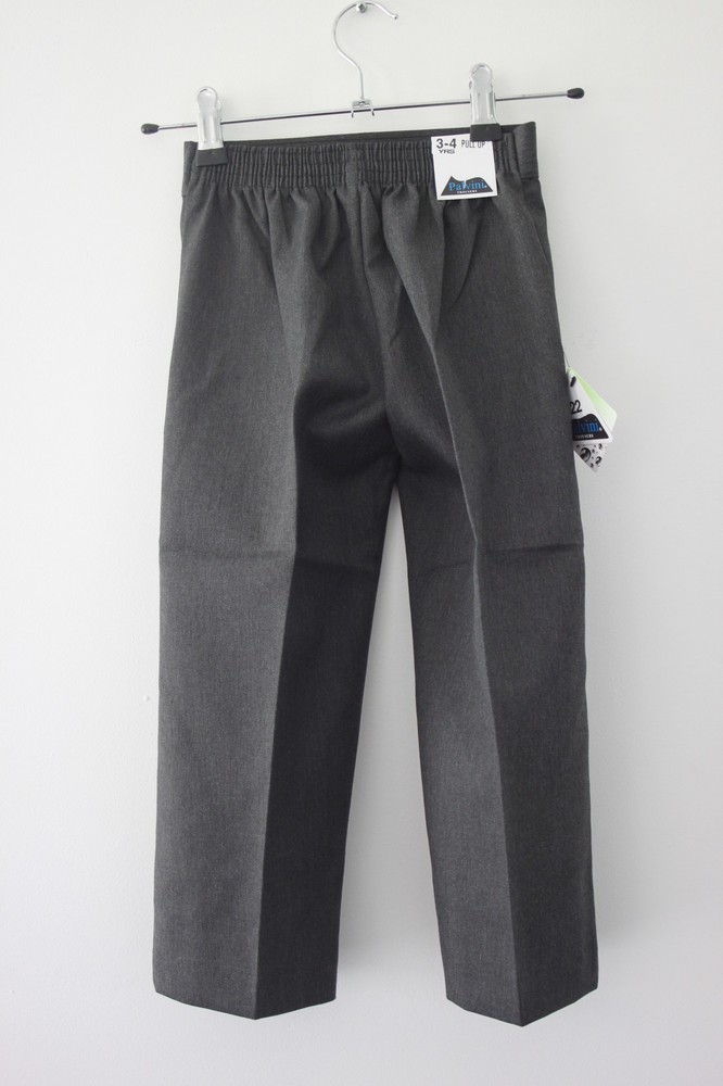 2x PAIR-BOYS QUALITY FULL Elasticated waist School-Formal Pull up Trouser-2-8yrs