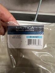 Nautica School Uniform Boys Flat Front Pants 20 Husky N861062P Ewo Khaki