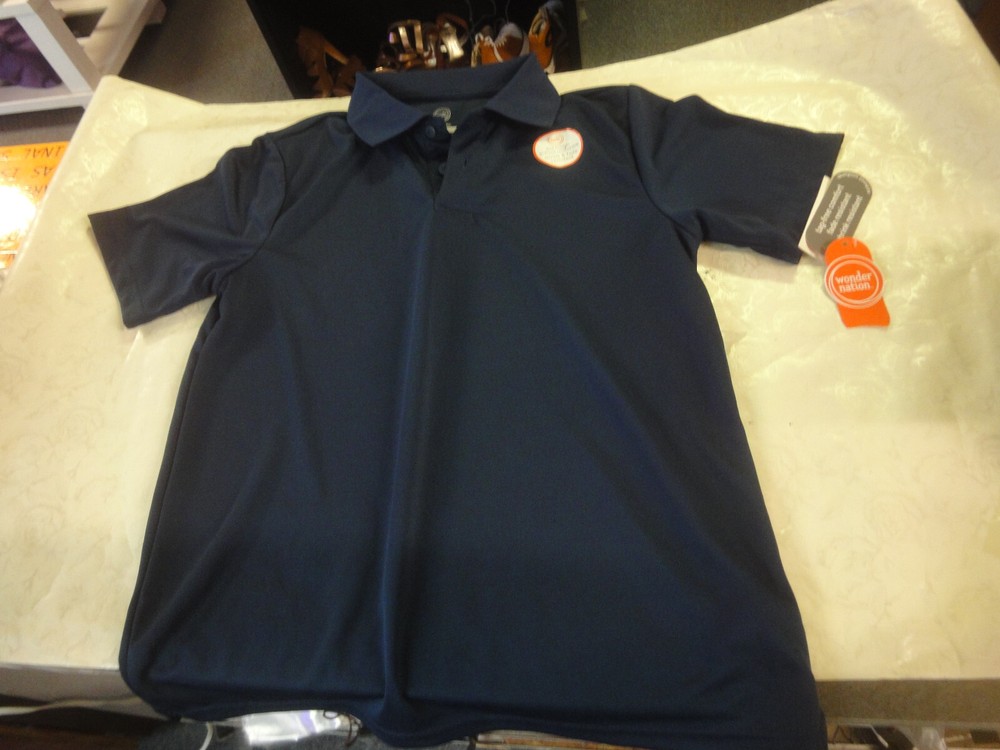 wonder Nation Blue collared school uniform shirt top childs XL 14-16 NWT