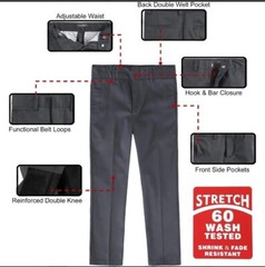 Premium Authentic Schoolwear and Uniforms Gray Flat Front Pants Size 10 FreeShip
