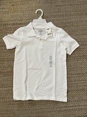 NEW Oshkosh Boys Size 8 School Uniform Polo Style Shirt Short Sleeve White