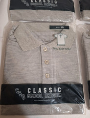 Lot of 4 Boys Gray Classic School Uniform SS Pique Polo Shirts Size 10 NIP