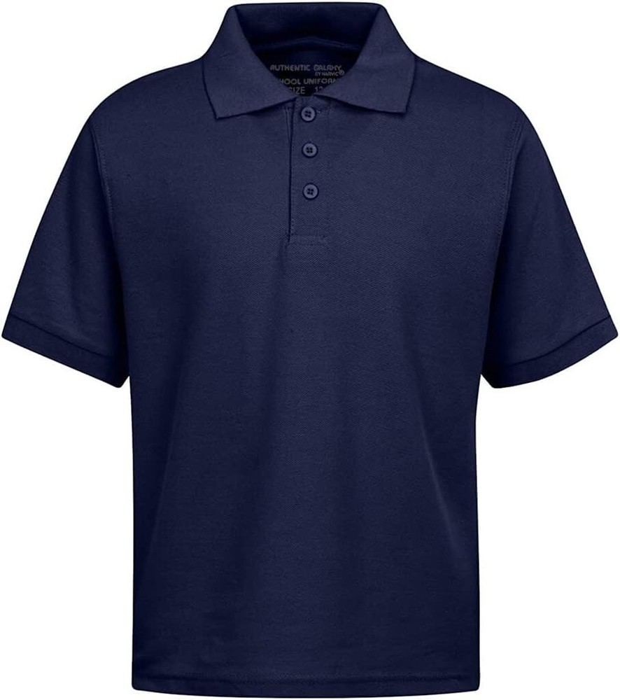 Boy’s School Uniform Short Sleeve Navy Blue Polo Shirt TAGLESS (Sizes, 4-14) NWT