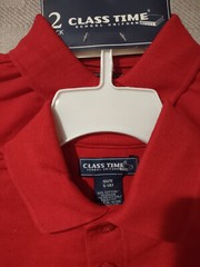 Class Time School Uniform Red Polo 2 Pack