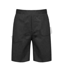 BOYS SCHOOL SHORTS UNIFORM GREY PULL-UP-ELASTICATED BACK~NO ZIP/CLIP~ 2-16YEARS