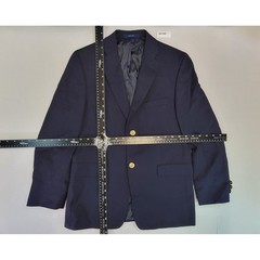Lord Taylor Boys Navy Wool Blend Blazer Gold Buttons School Uniform Size 16R