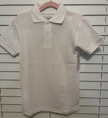 white polo children’s uniform shirts size 8