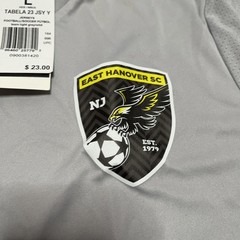 Adidas Youth Futbol Soccer Jersey Light Gray & White East Hanover Size Large