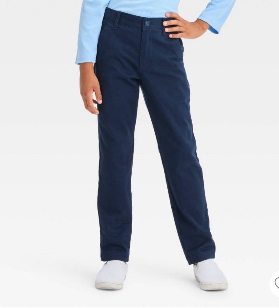 School Uniform Navy Pants Cat & Jack Boys Size 16 Chino Skinny Retail Price $15
