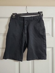 Chaps Boys Navy Blue Flat Front Uniform Shorts Size 7 adjustable waist