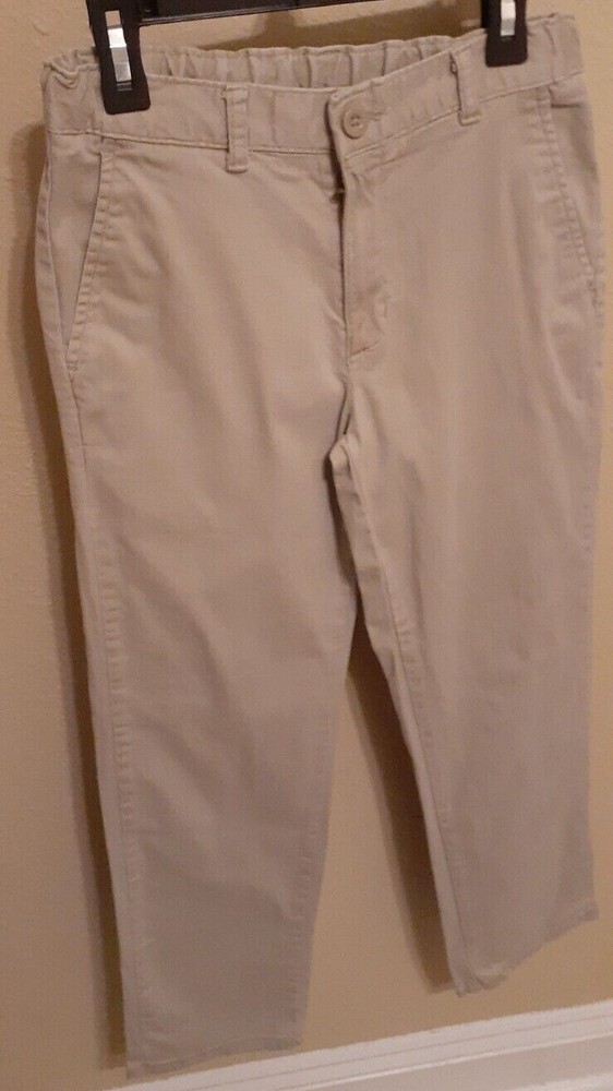 – L@@K – Boys Izod Light Beige Pleated School Uniform Pants Sz 14 Nice! –