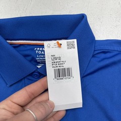 French Toast Polo Shirt Boys 10-12 Blue Performance Moisture Wicking Uniform
