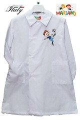 Child school apron kindergarten white embroidered made in Italy MARIANO