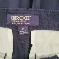 Cherokee Boys Ultimate Khaki Uniform Pants Size 14 Xavier Navy Blue NWT 2 Pack