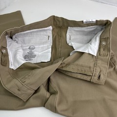 School Uniform Pants Husky 12 Straight Leg Beige Adjust Waist Stretch Reinforce